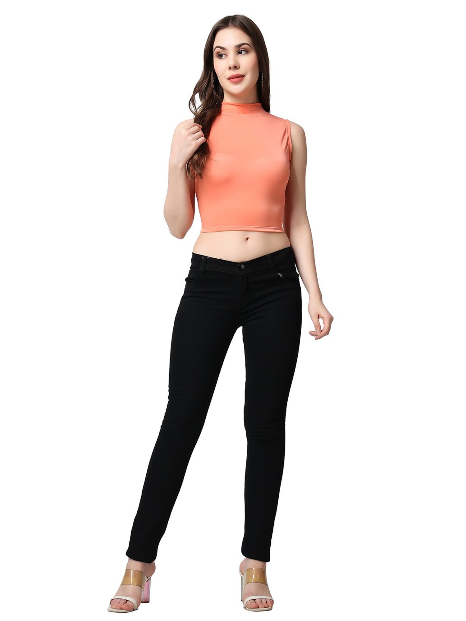 Cation Orange Crop Top