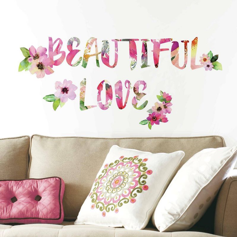 Beautiful Love Quote Peel and Stick Wall Decal - RoomMates