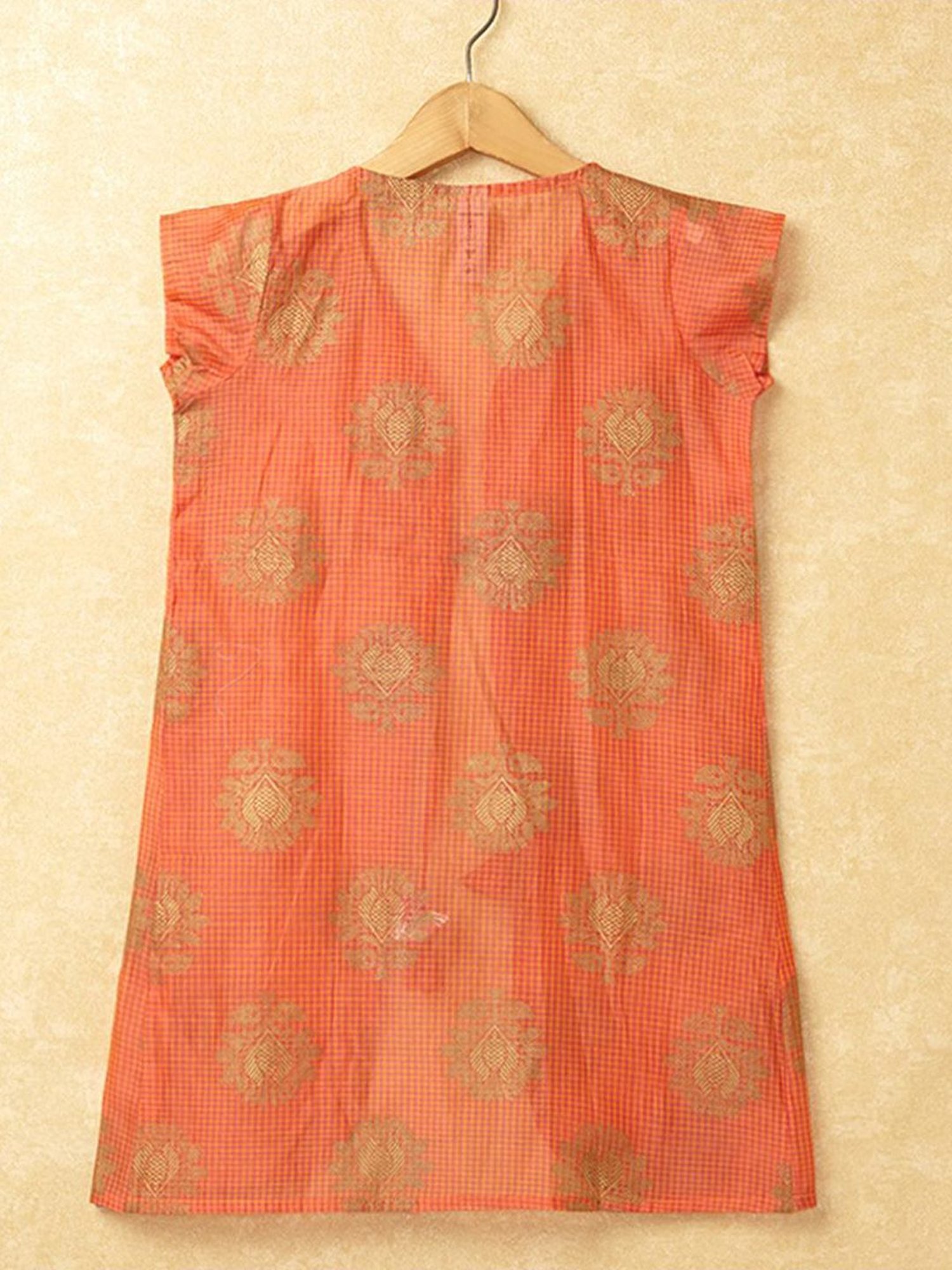 The Magic Wand Kids Pink & Orange Embellished Frock Set