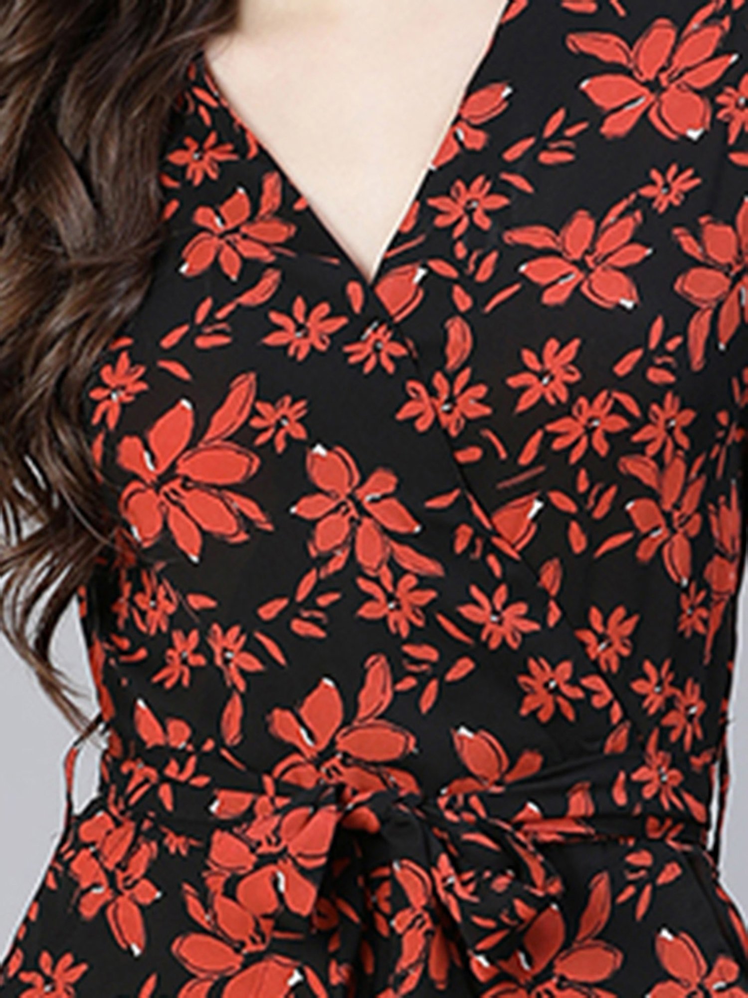 Belle Fille Black Floral Print Jumpsuit