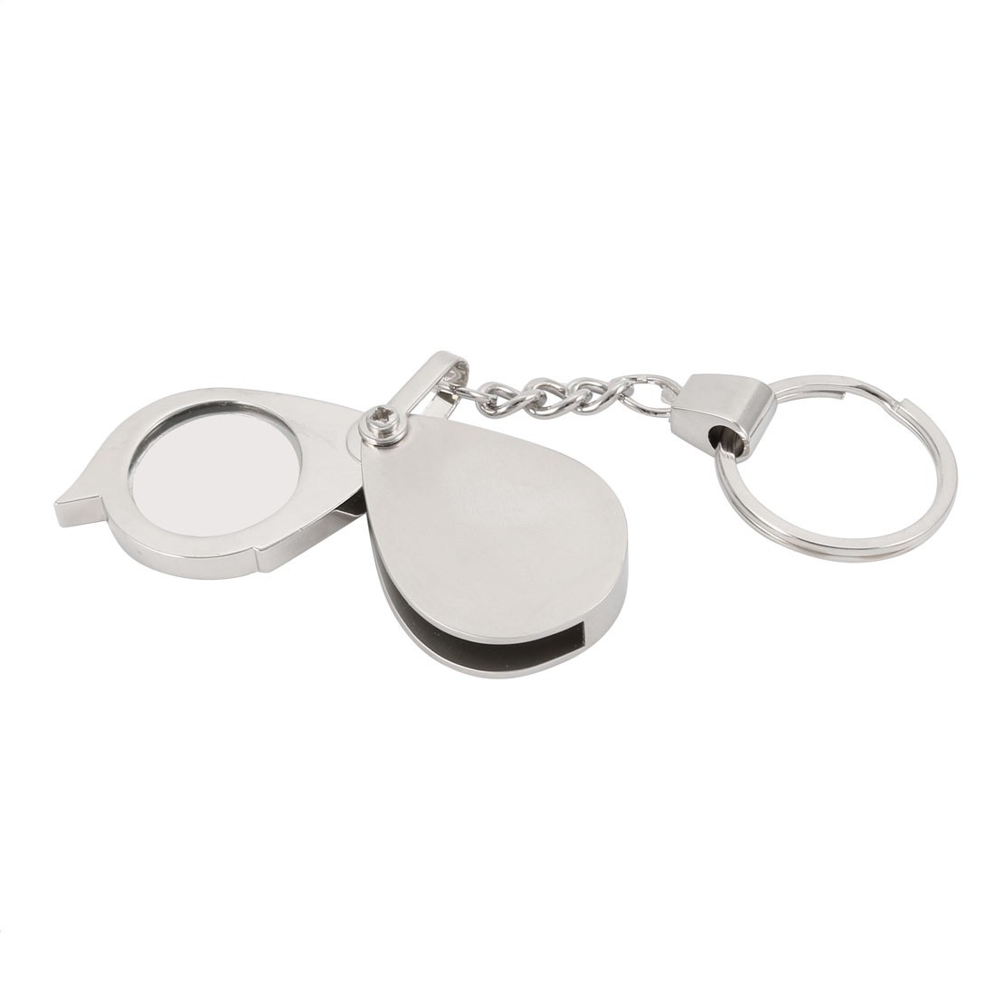 Mini Portable 10X Glass Lens Illuminated Magnifier Reading Magnifying Glass Keychain