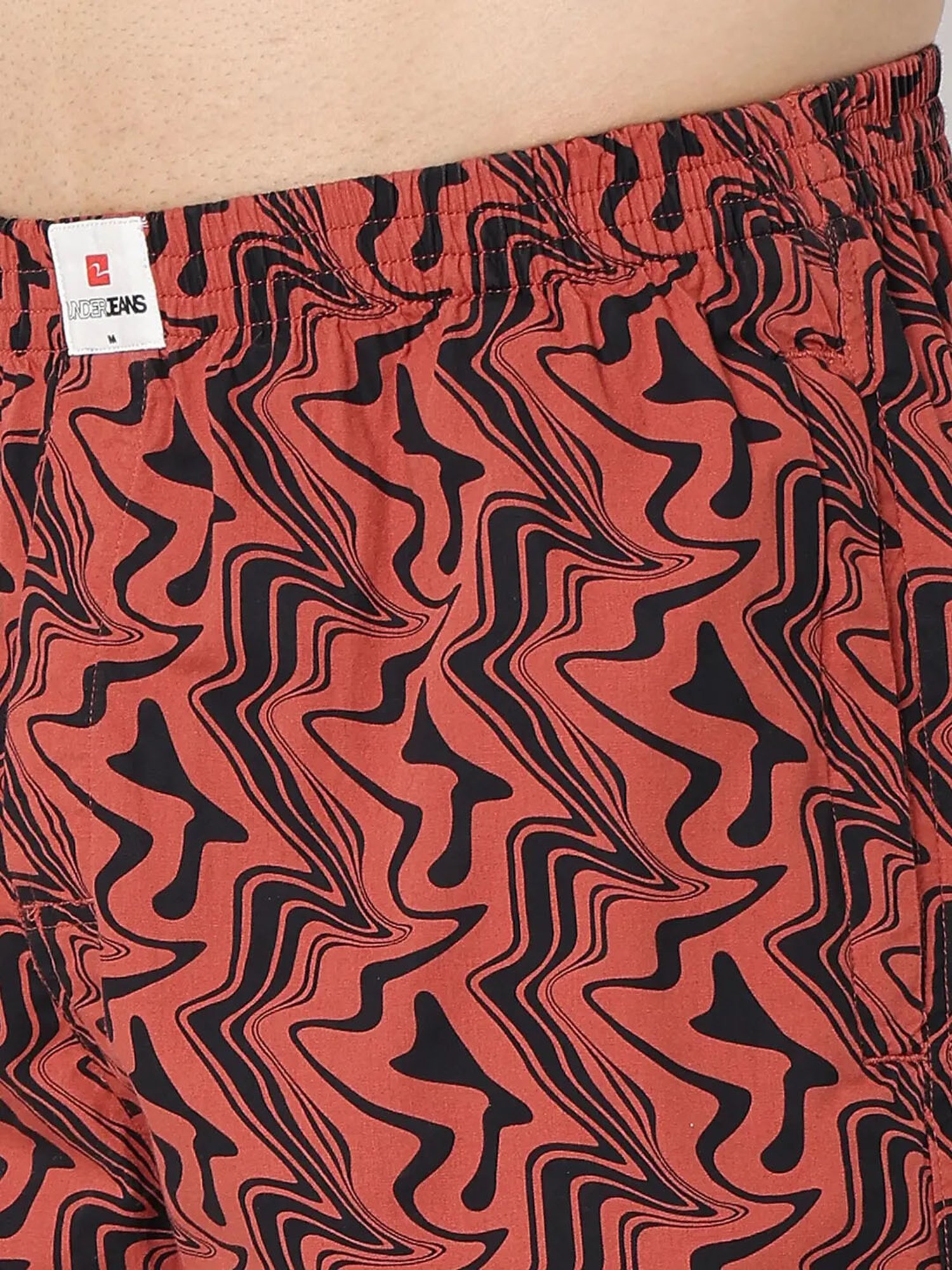 UnderJeans by Spykar Red Printed Boxer Shorts