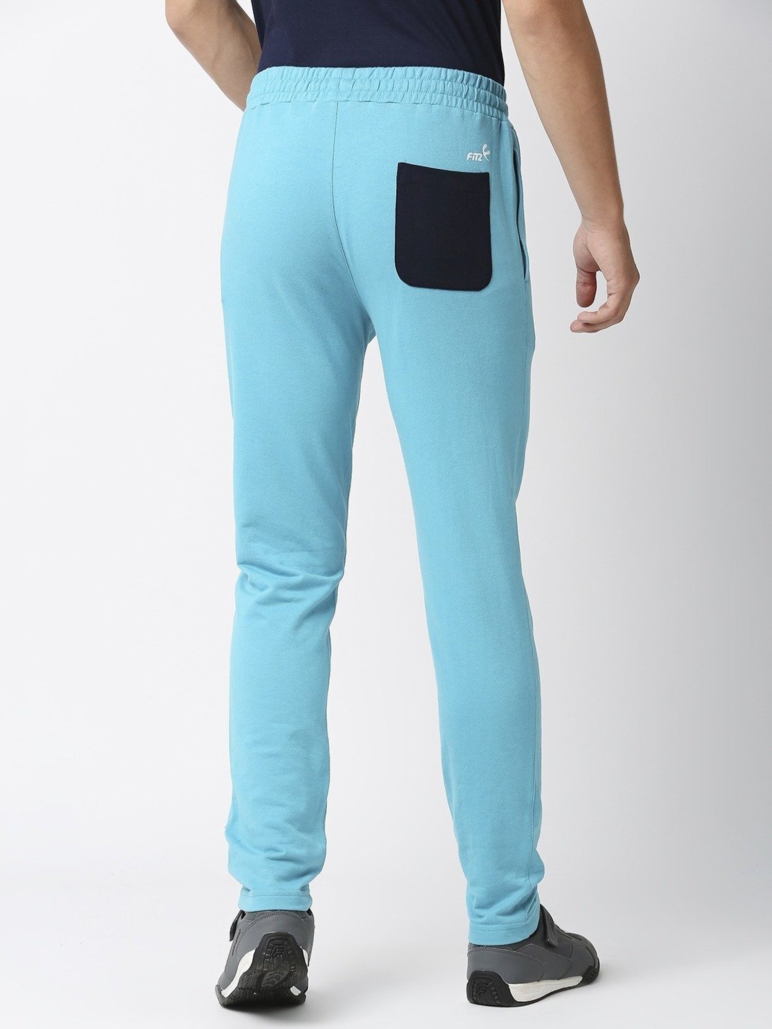 Fitz Sea Blue Slim Fit Striped Trackpants