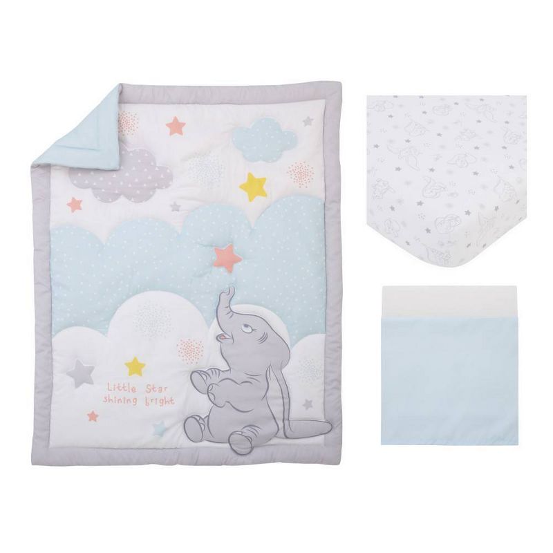 Disney Dumbo - Shine Bright Little Star Nursery Crib Bedding Set - 3pc