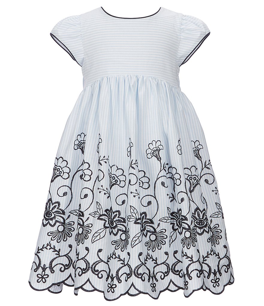 Laura Ashley Little Girls 2T-6X Cap Sleeve Embroidered Dress