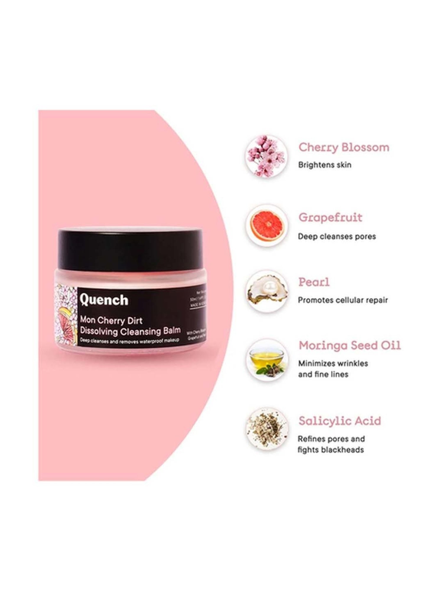 Quench Botanics Mon Cherry Dirt Dissolving Cleansing Balm - 50 ml