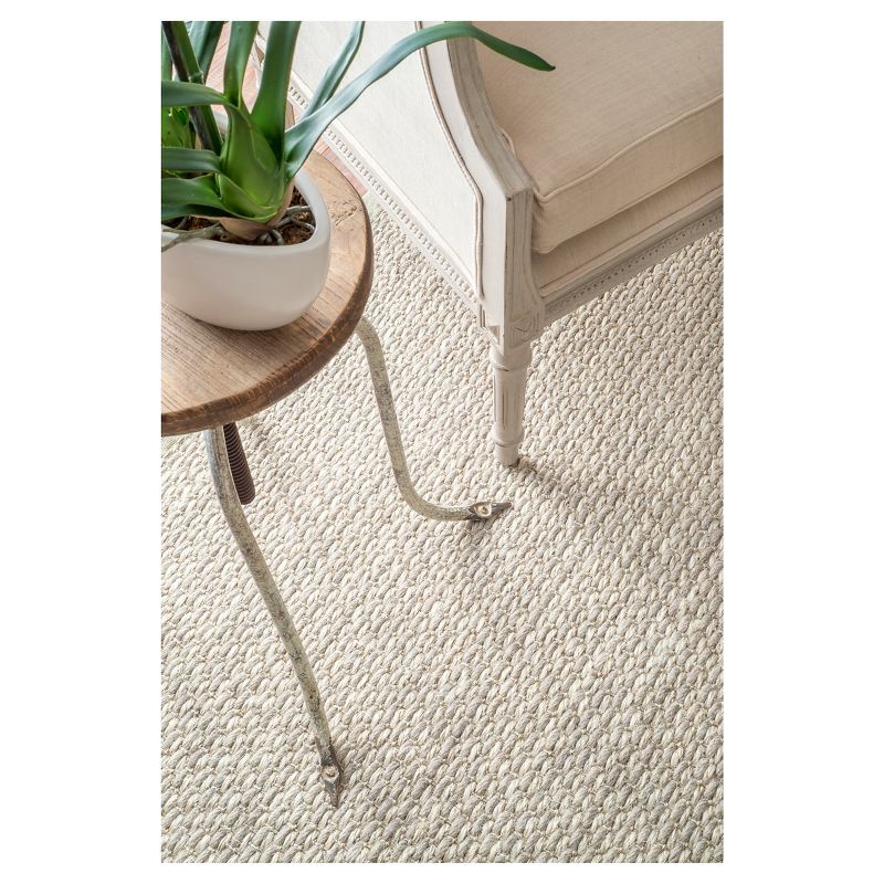 White Solid Loomed Area Rug - (5'x8') - nuLOOM