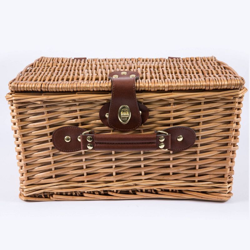 Picnic at Ascot Insulated Picnic Basket/Cooler Fully Equipped with Service for 2 - Trellis Green