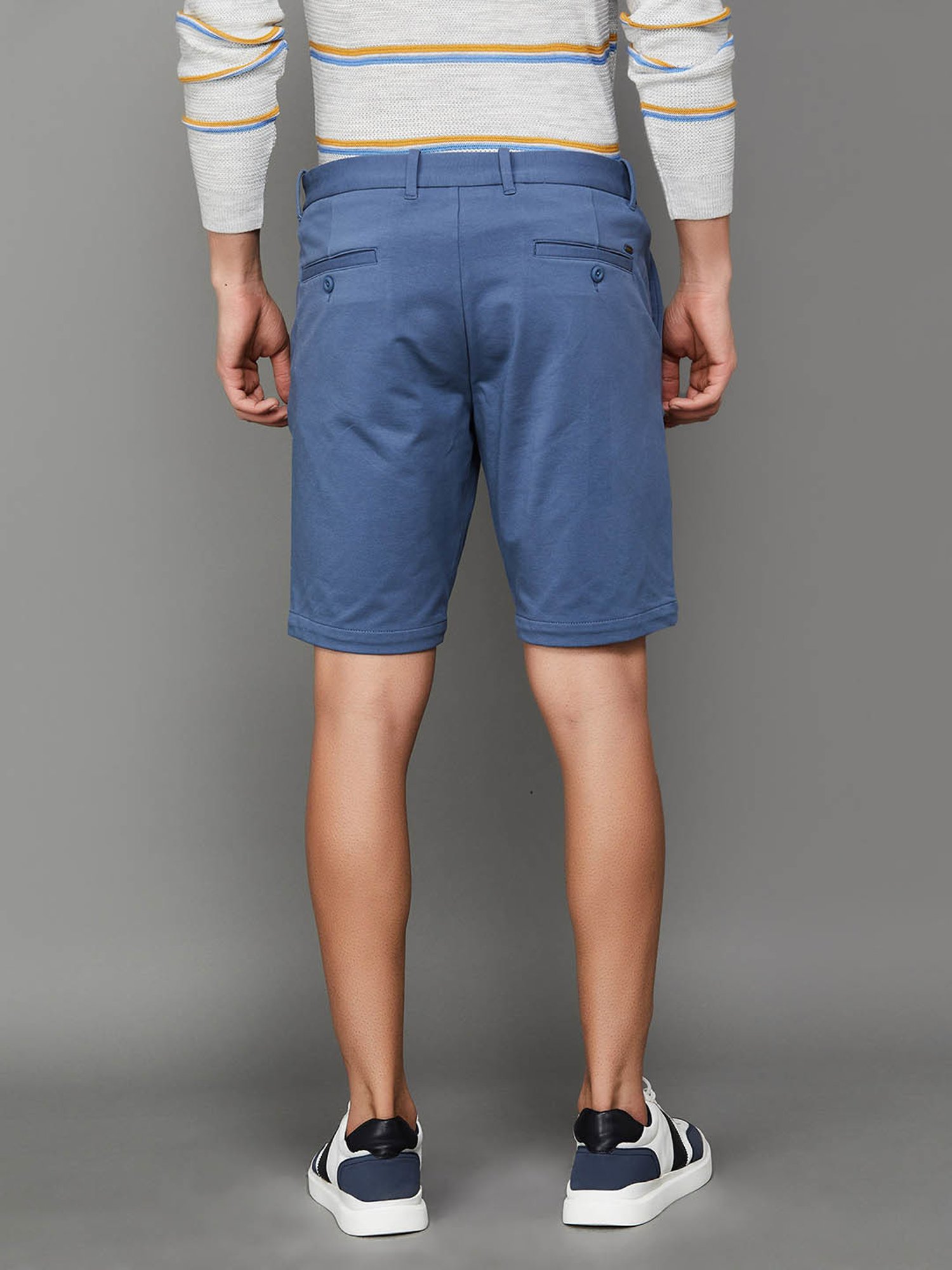 Code by Lifestyle Dark Blue Regular Fit Shorts