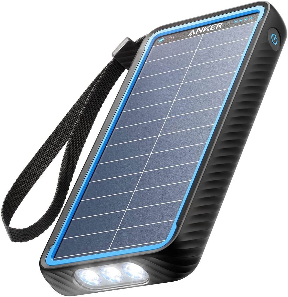 Anker Solar Power Bank, PowerCore Solar 10000 Dual-Port Solar Charger with Flashlight, IP64 Splashproof, Dustproof for Outdoor Activities, Compatible with Smartphones
