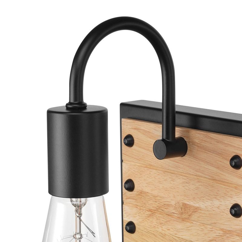 Faux Wood Oakland Wall Sconce Matte Black - Globe Electric