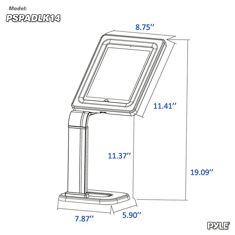 Anti-Theft Tablet Security Stand Kiosk - Desktop Desk Table Mount Tablet Case Holder w/ Lock, Adjustable Clamp Arm, Internal Cable Routing, For iPad 2, 3, 4, Samsung, Android Tablets -  PSPADLK14