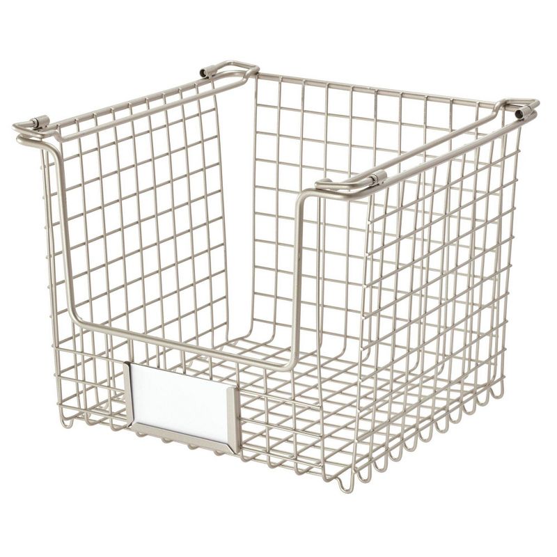 iDESIGN 10"x10"x7.75" Classico Stackable Basket Silver