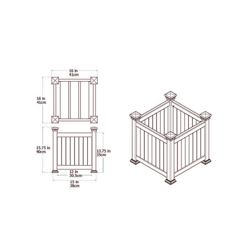 Cardiff Square Planter Box - White - Vita