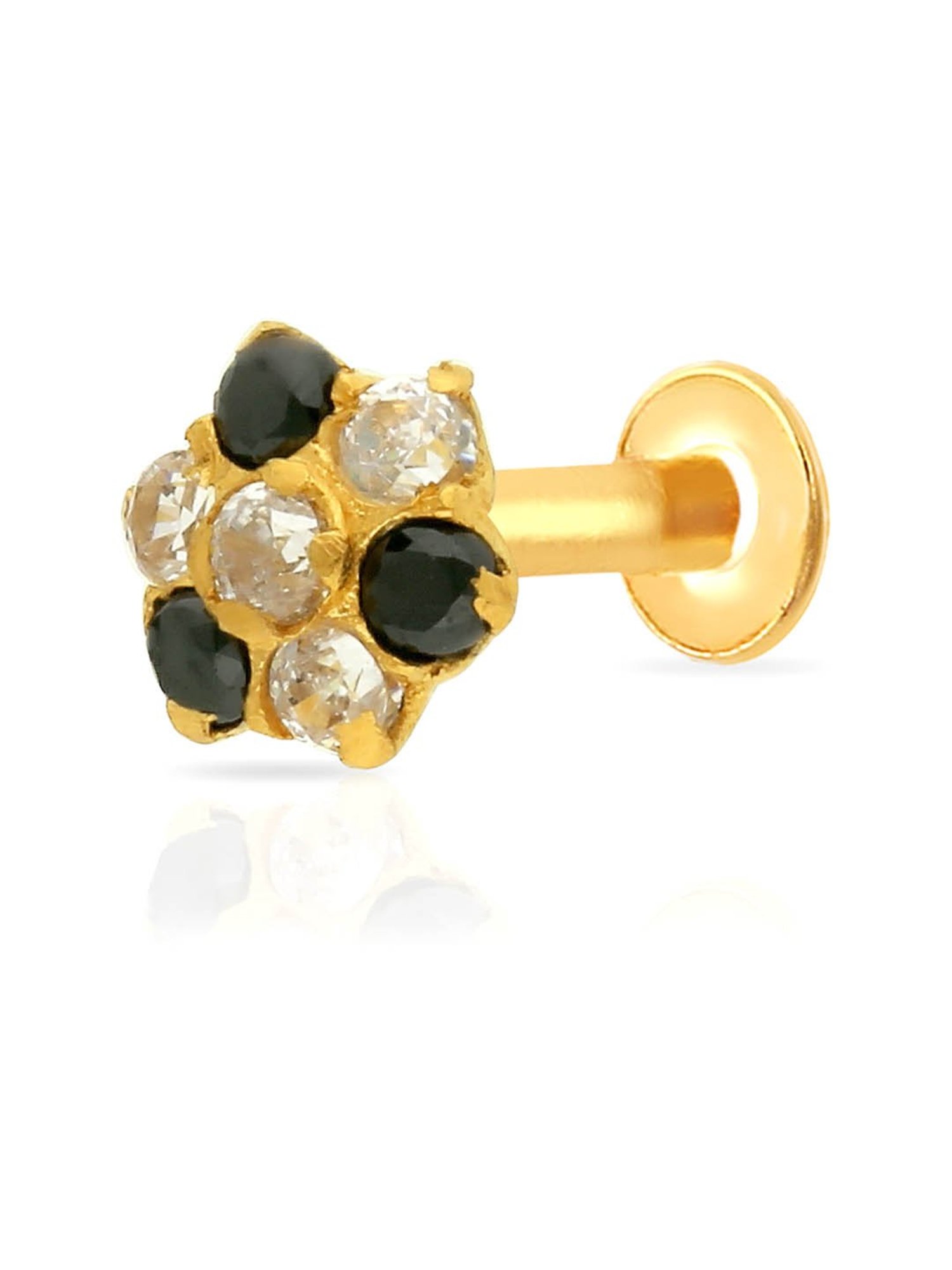 Malabar Gold and Diamonds 22k Gold Floral Nosepin for Women