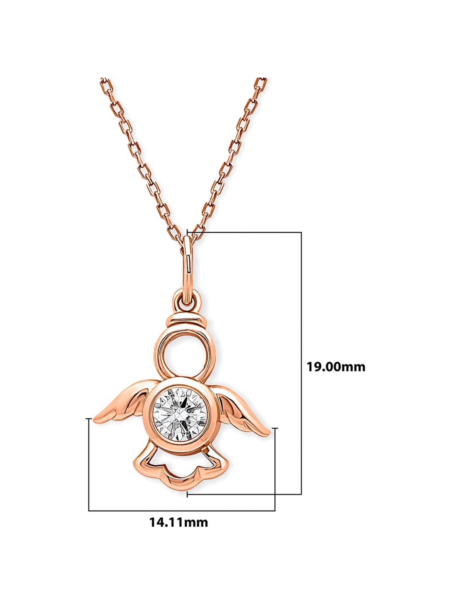 Silberry 92.5 Sterling Silver Rose Gold Angelic Turtle Pendant