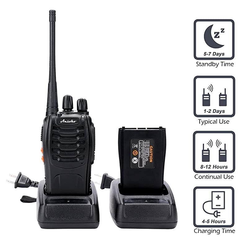 Walkie talkies 10 Pack Long Range Rechargeable 2 Way Radio UHF 16-Channel with Earpiece Li-ion Battery and Charger (Pack of 10)