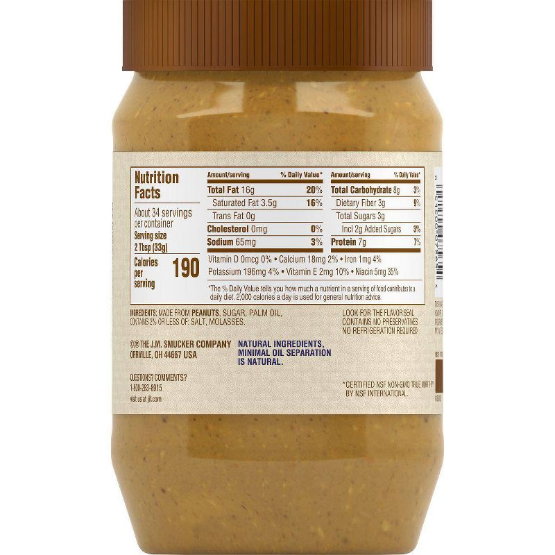 Jif Natural Crunchy Peanut Butter - 40oz