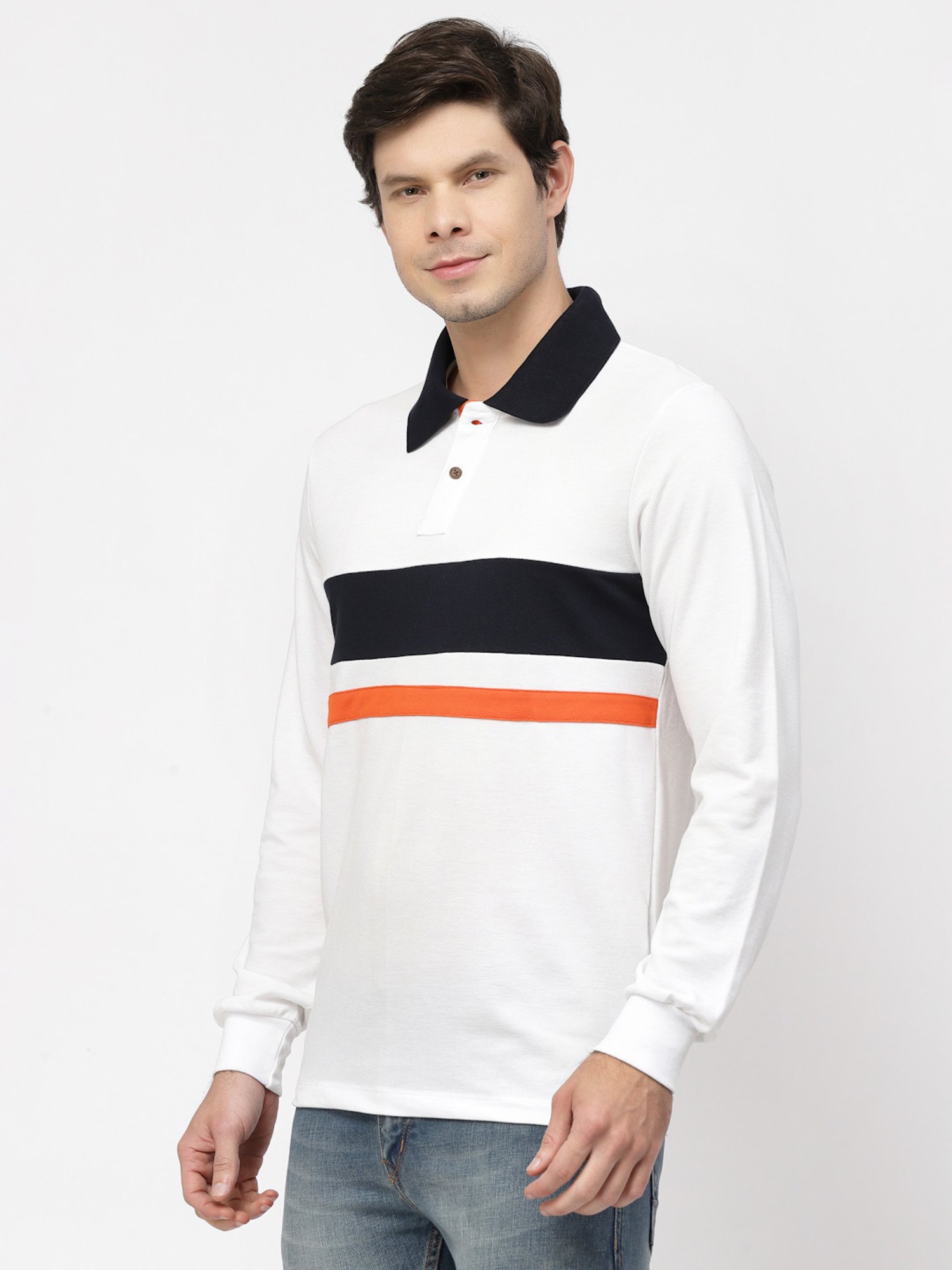 Kalt White Regular Fit Polo T-Shirt