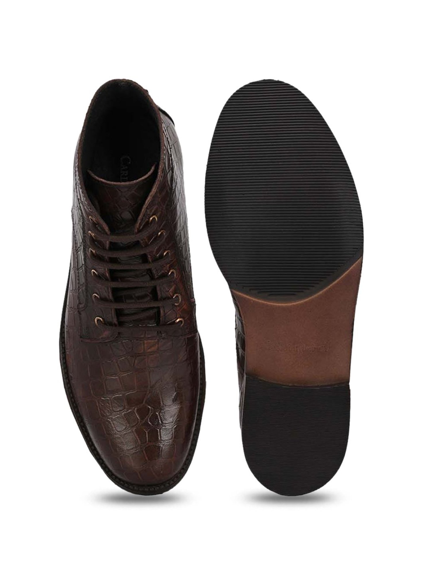 Carlo Romano Men's Brown Derby Boots