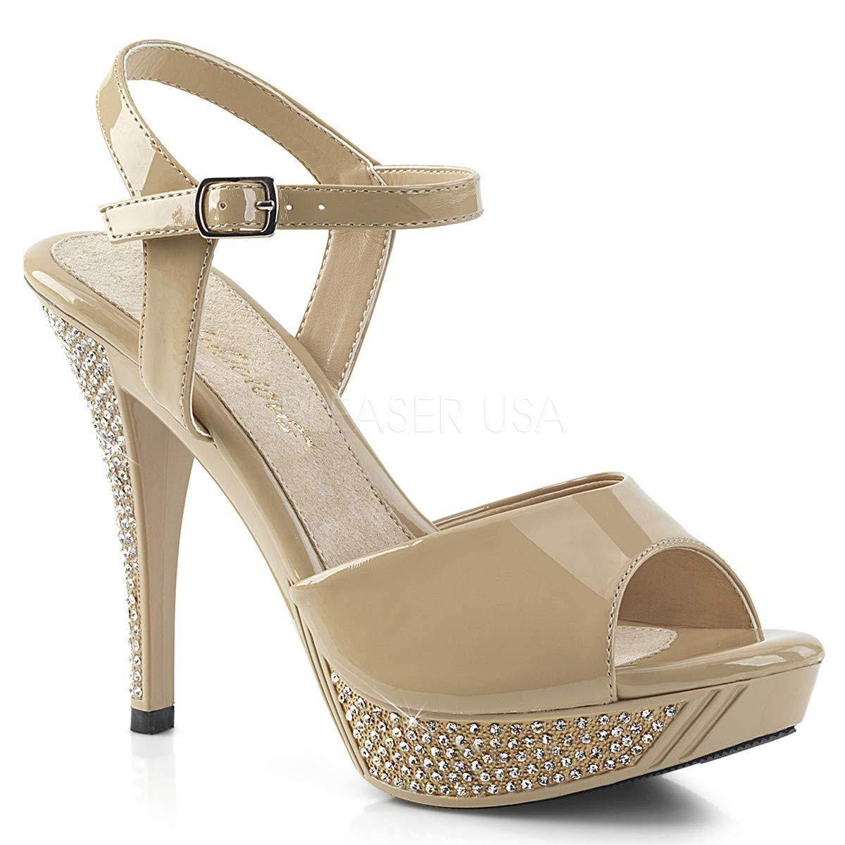 Fabulicious ELEGANT-409 Women's Ankle Strap Studded Platform Heeled Sandals