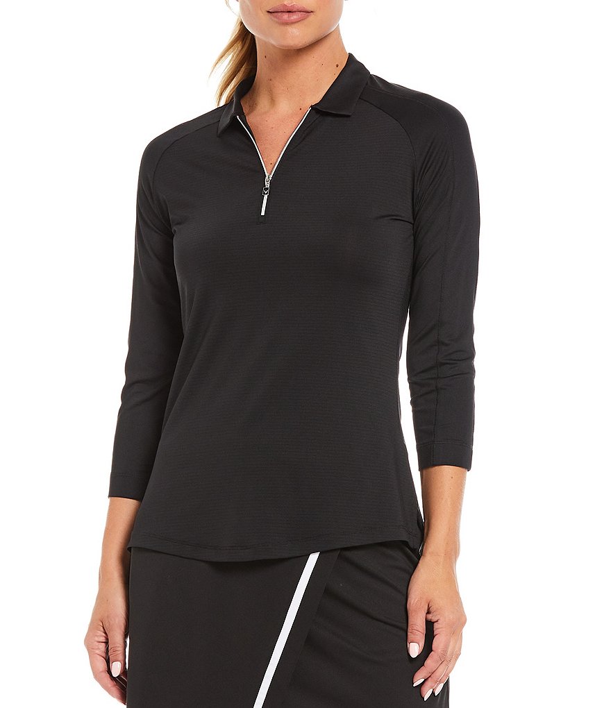 Callaway Point Collar 3/4 Sleeve Shadow Stripe Swing Tech&trade; Opti-Dri&trade; Polo