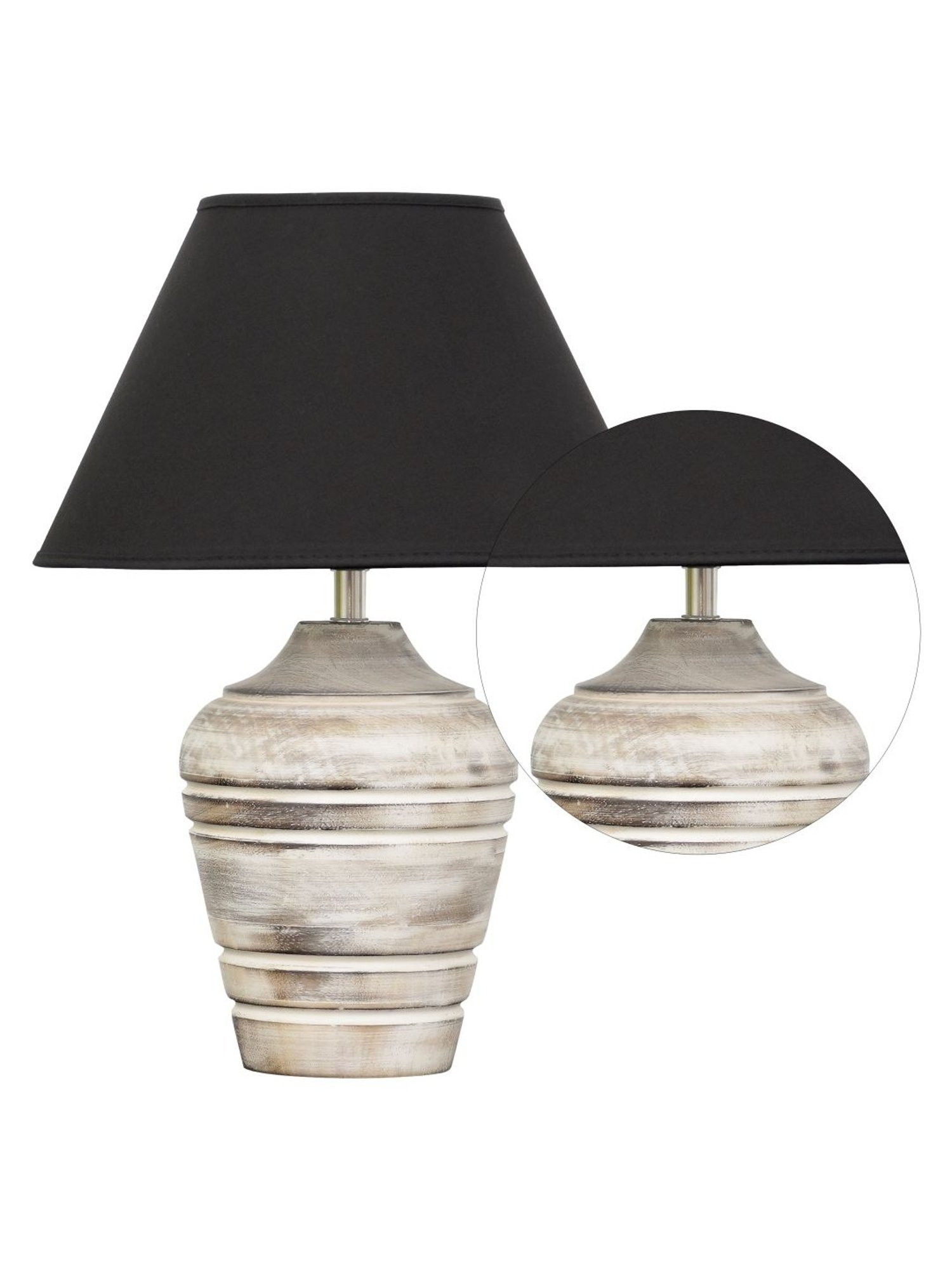 Kapoor Lamp Shades Distress White & Black Wood Prova Table Lamp