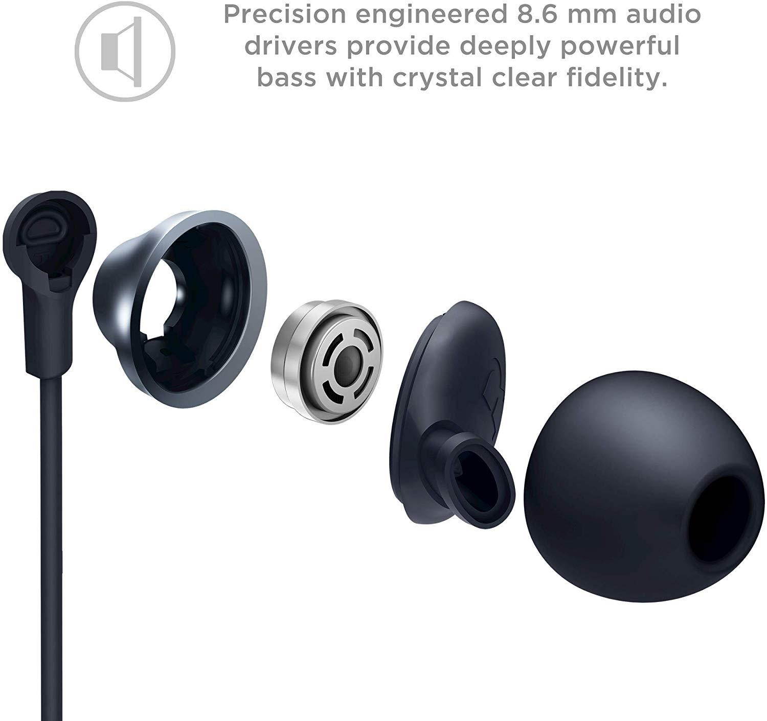 TCL Elit100 in-Ear Earbuds Hi-Res Wired Noise Isolating Headphones with Built-in Mic &ndash; Cement Gray