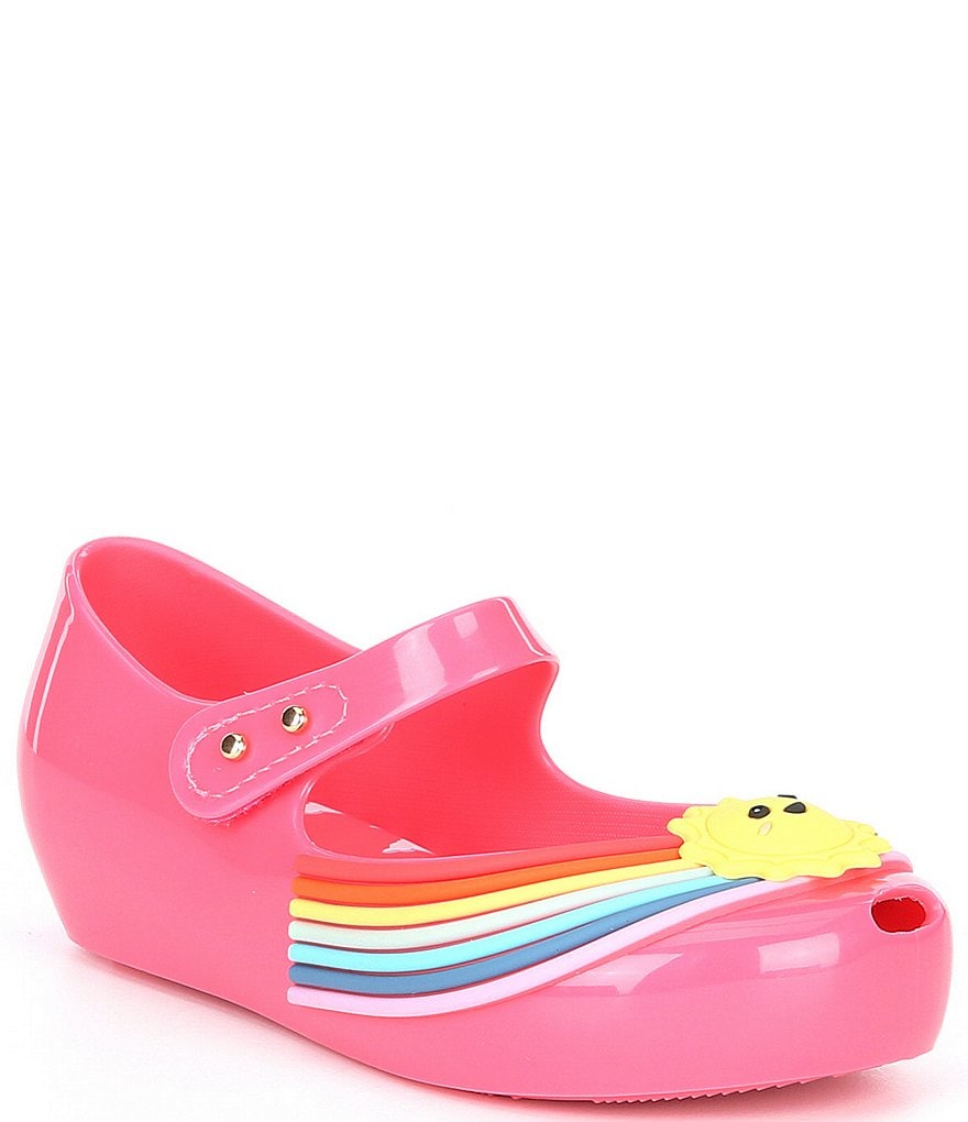 Mini Melissa Girl's Mini Ultra Girl Sunny Day Peep Toe Mary Janes (Toddler)