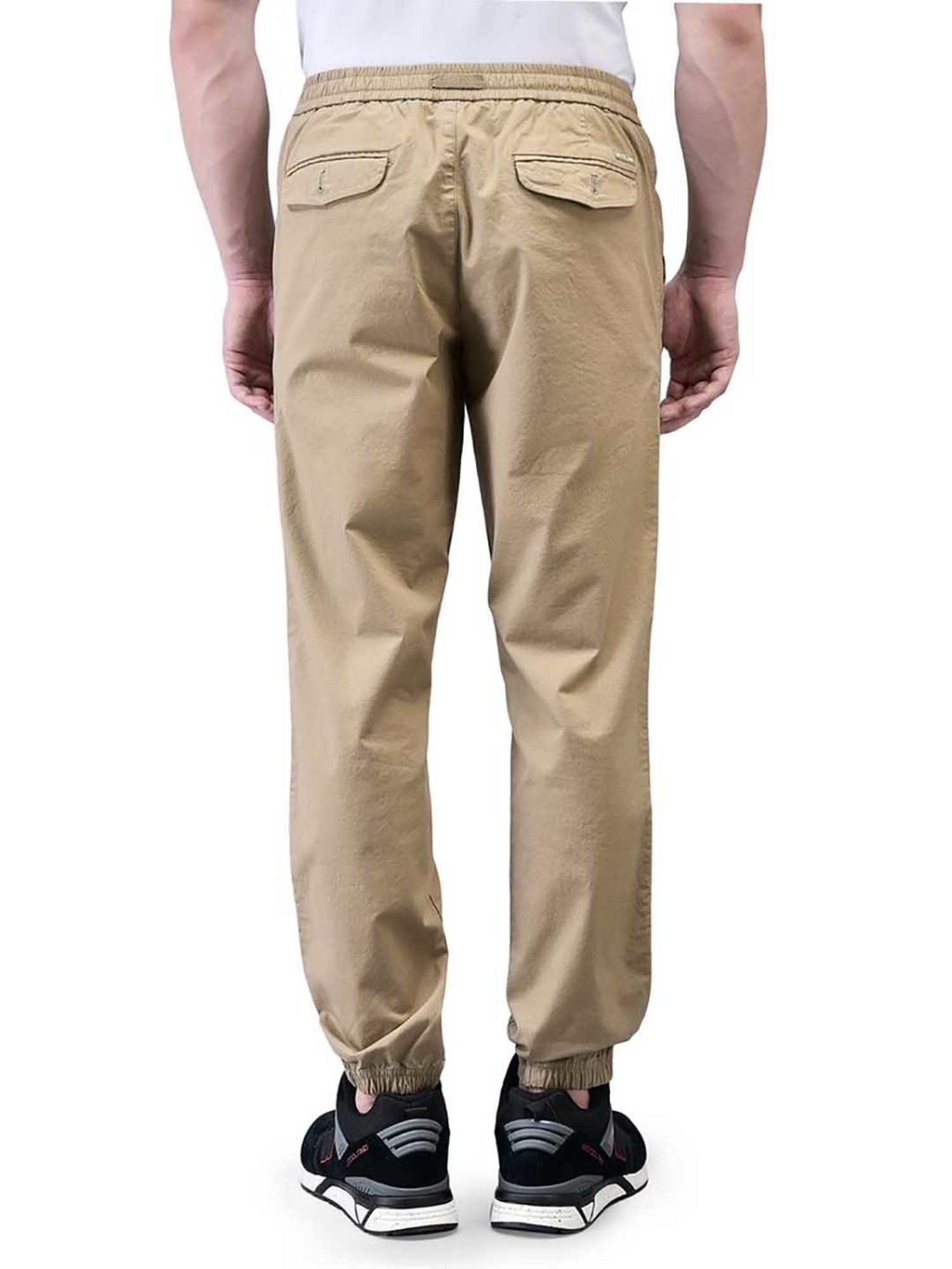 Woodland Beige Regular Fit Drawstring Trousers