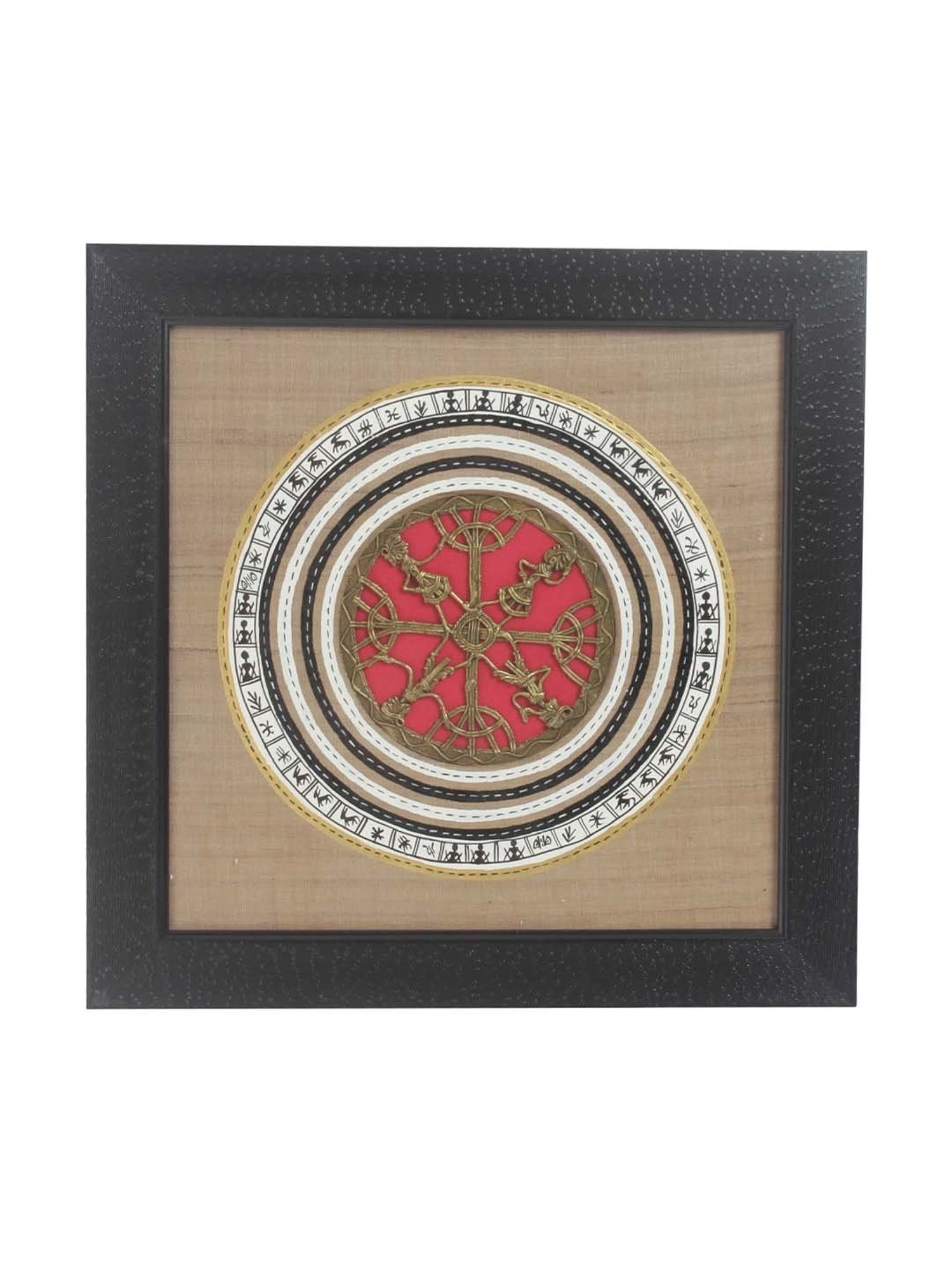 Aapno Rajasthan Winter Collection Red & White Metal Wall Hanging - Set of 1