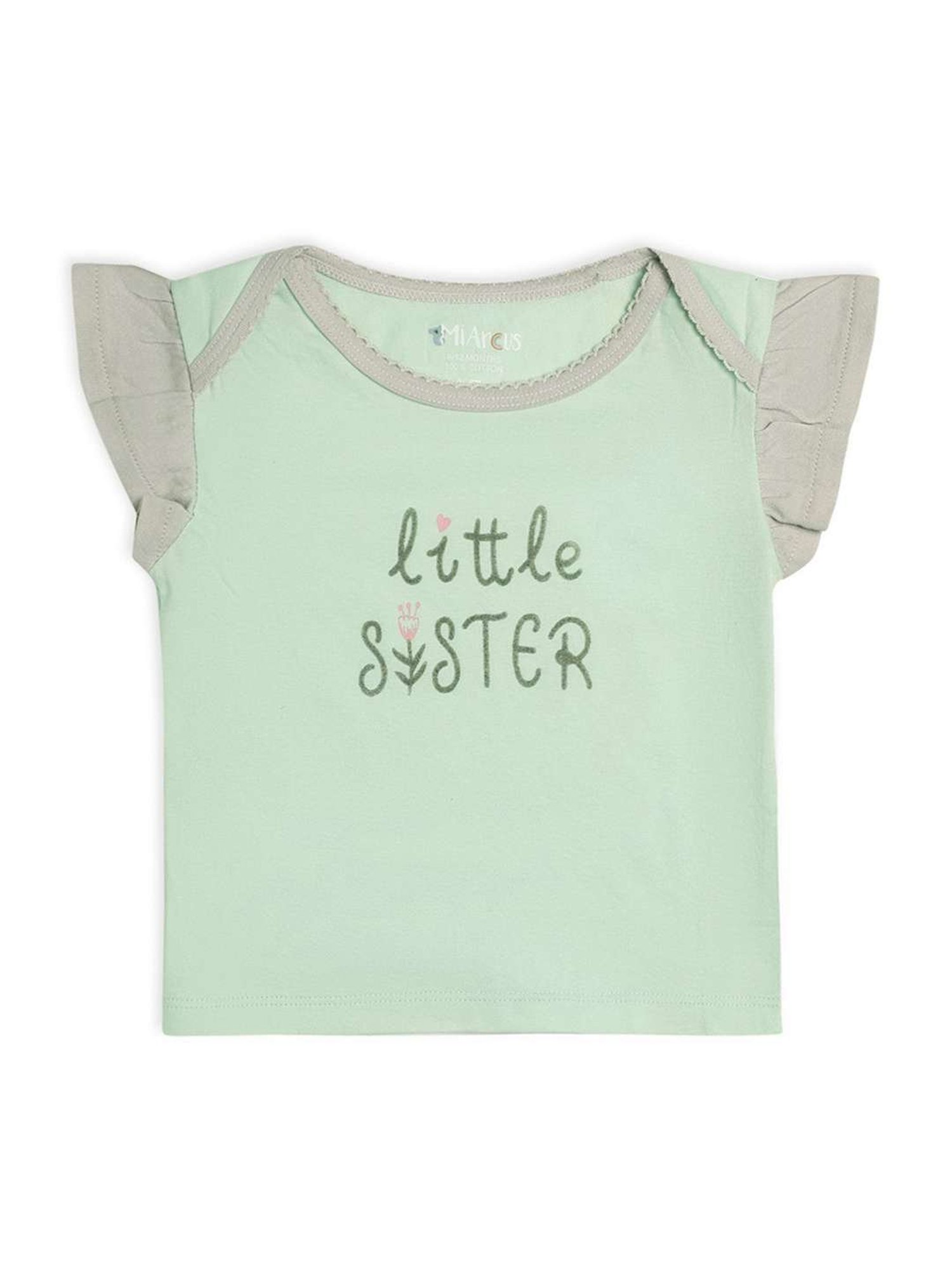 MiArcus Kids Green Cotton Printed Top