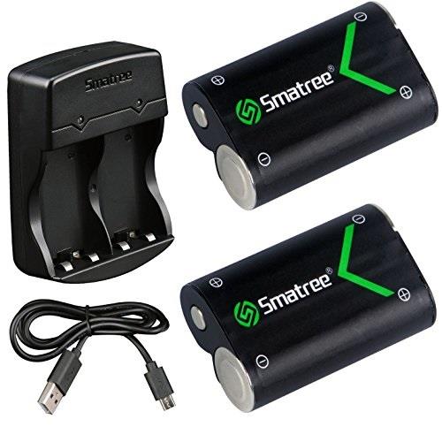 smatree xbox one battery pack 2 x 2000mah rechargeable battery for xbox one/xbox one s/xbox one x/xbox one elite wireless controller