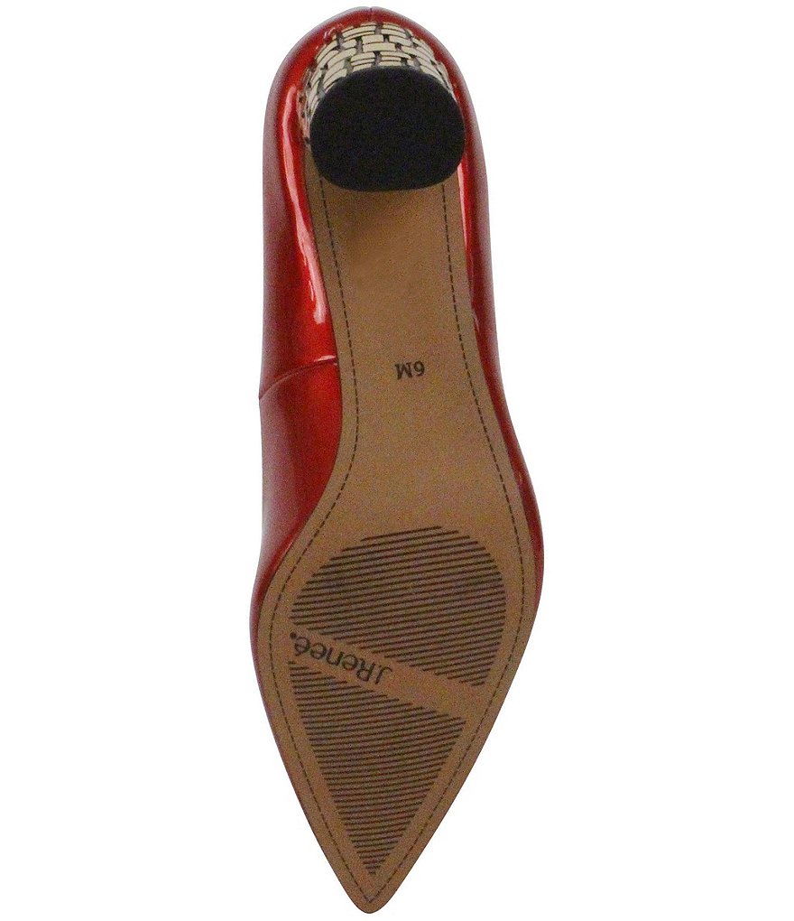 J. Renee Vaneeta Patent & Croc Embossed Metal Heel Pumps