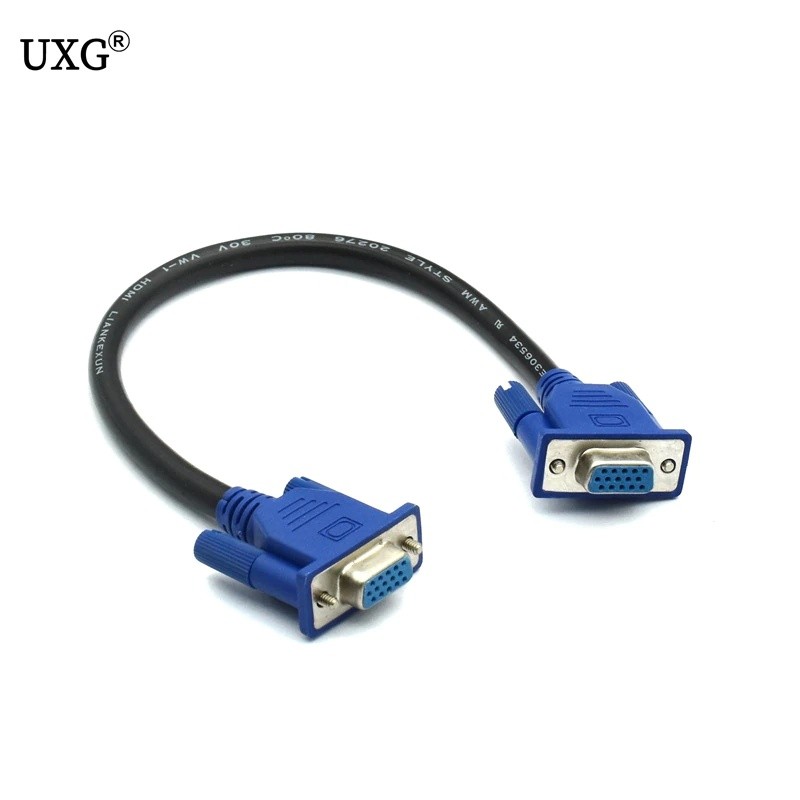 25cm/10" HD15Pin VGA D-Sub Short Video Cable Cord Male to Male M/M Male to Female and Female to Female RGB Cable for Monitor