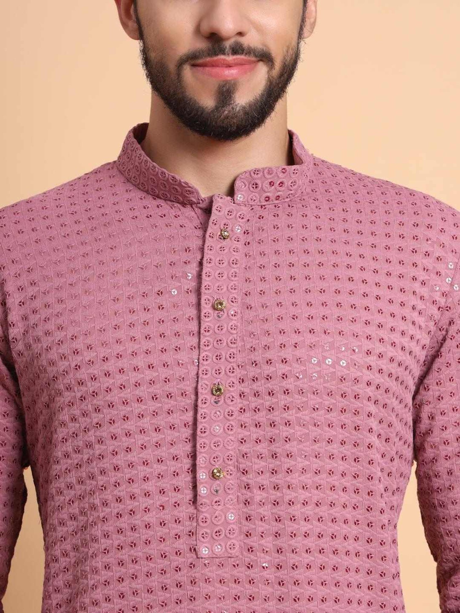SWAGG INDIA Pink Regular Fit Embroidered Kurta