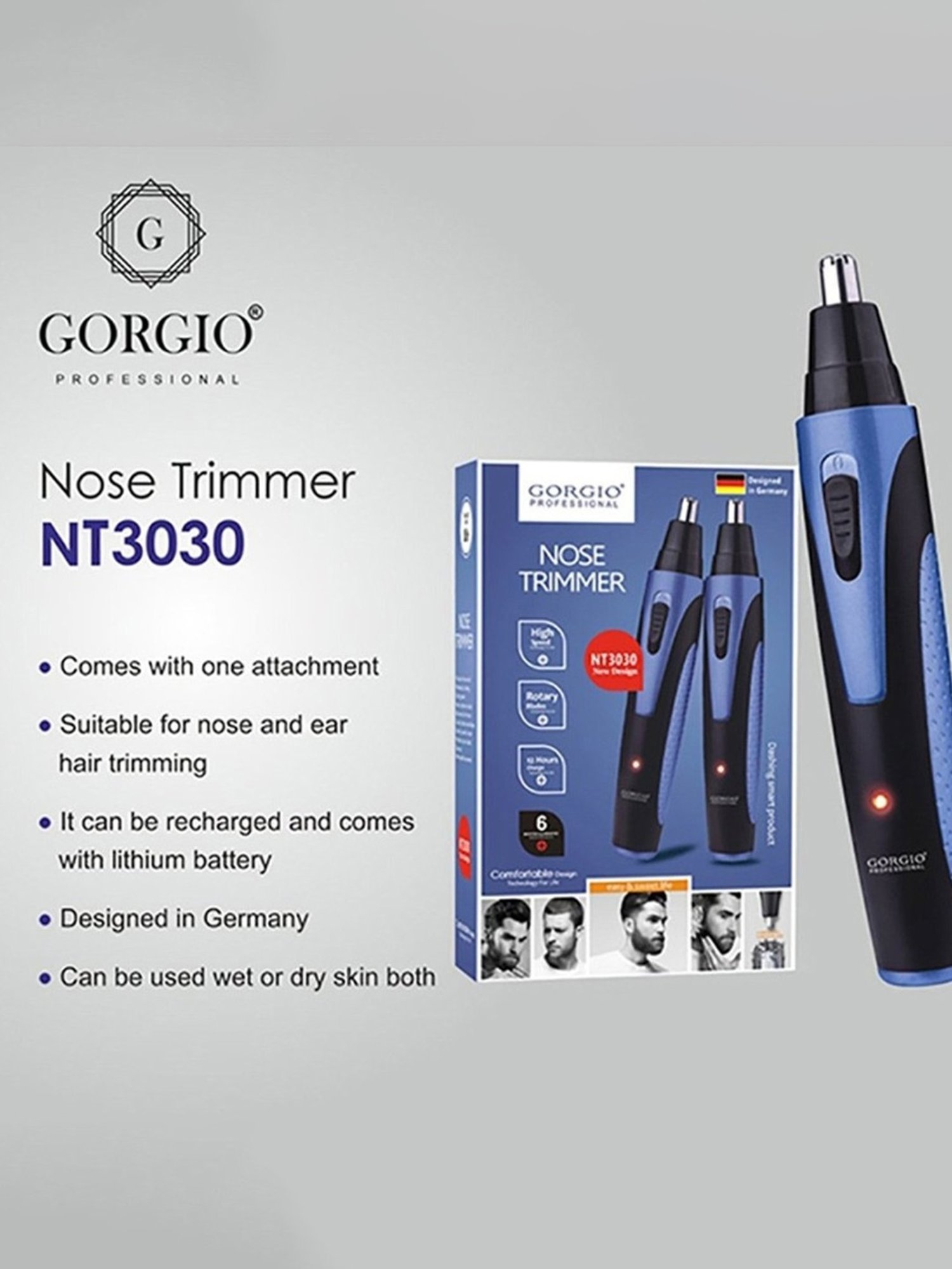 Gorgio Professional NT3030 Nose Trimmer (Blue and Black)