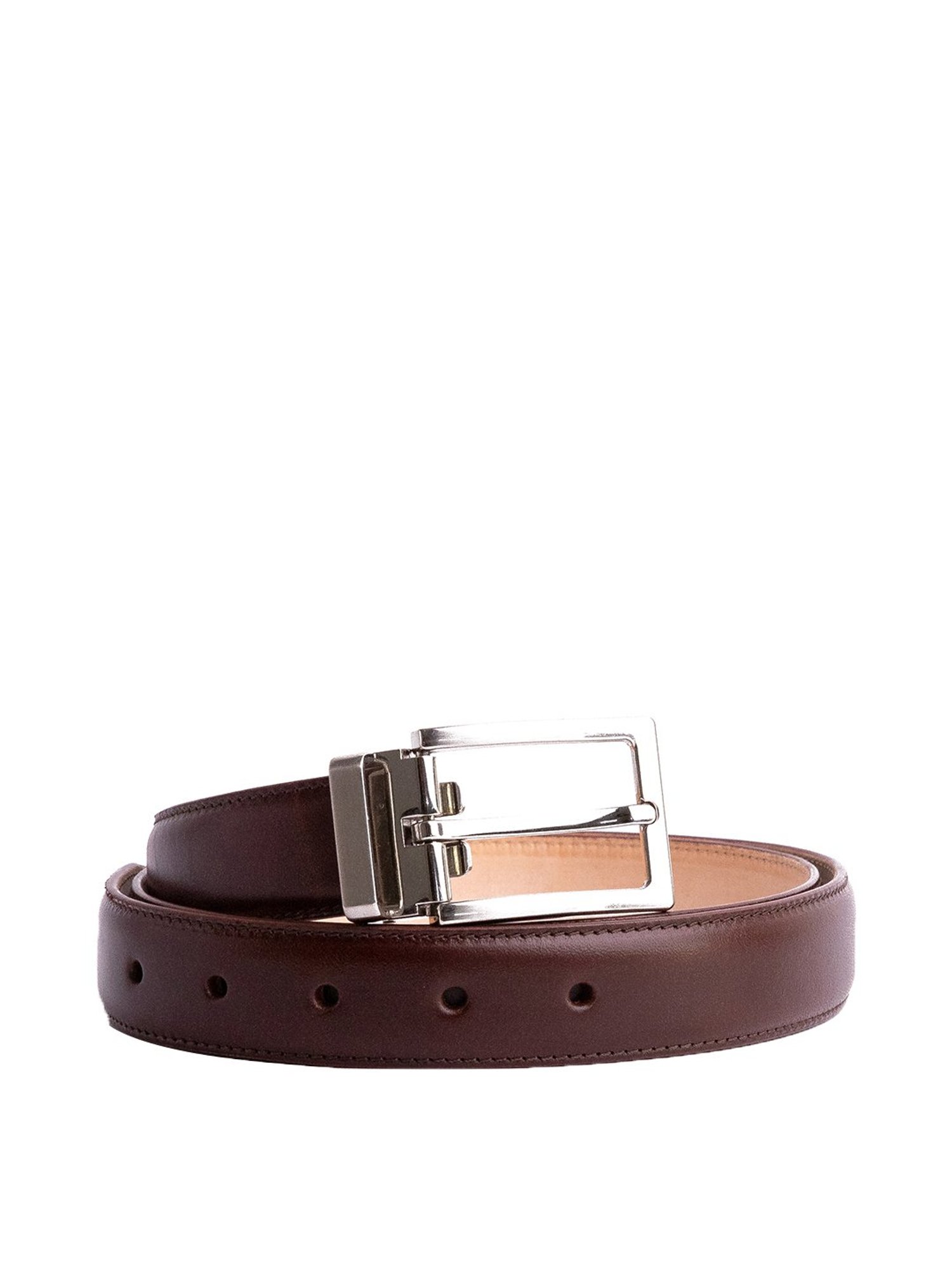 James Aston Brown Leather Waist Belt for Men