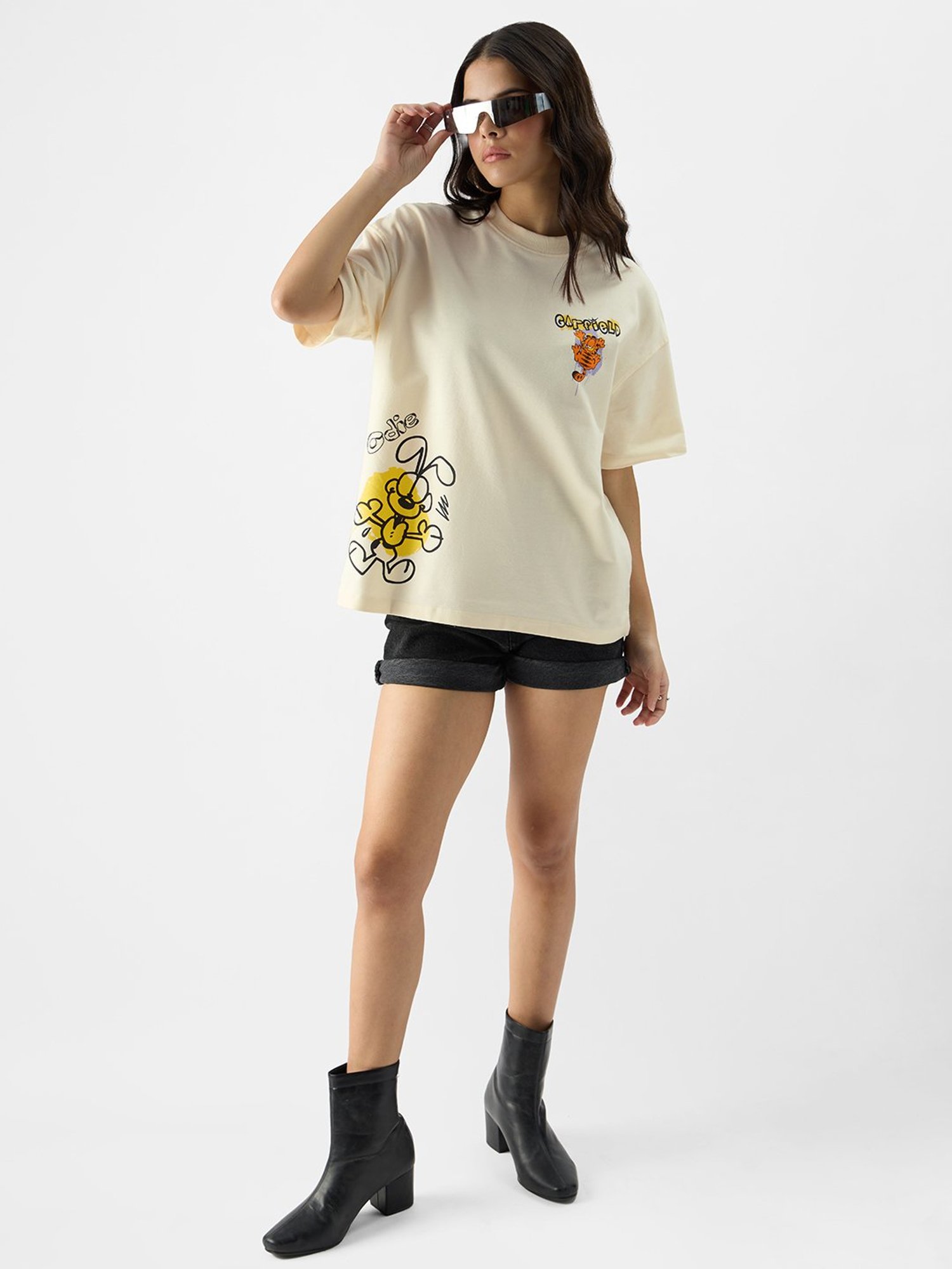 The Souled Store Off-White Cotton Printed T-Shirt