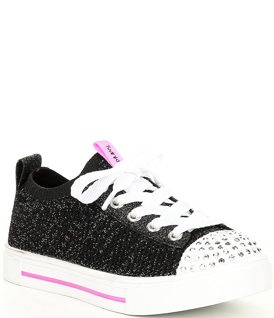 Skechers Girls' Twinkle Toes Twinkle Sparks-Knit Shines Light Up Sneakers (Youth)