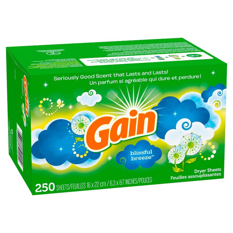 Gain Blissful Breeze Fabric Softener Dryer Sheets - 250ct
