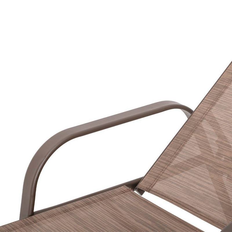 2pc Outdoor Adjustable Chaise Lounge Chairs - Brown - Crestlive Products