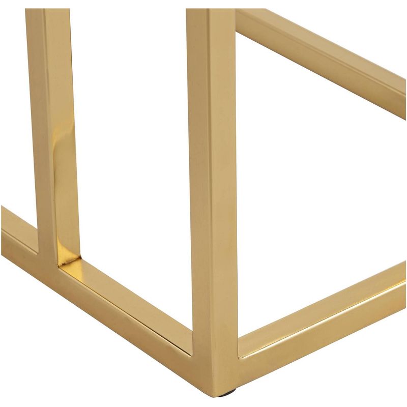 55 Downing Street Kingsroad 19" Wide Gold and Gray Accent Table with Magazine Holder