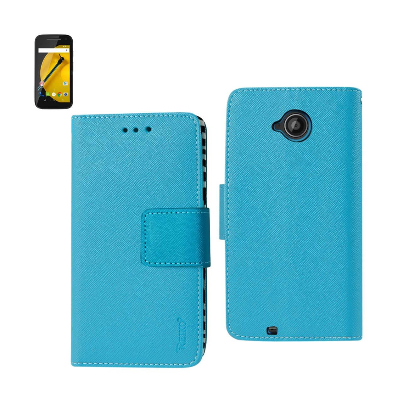 REIKO MOTOROLA MOTO E (2015) 3-IN-1 WALLET CASE IN BLUE