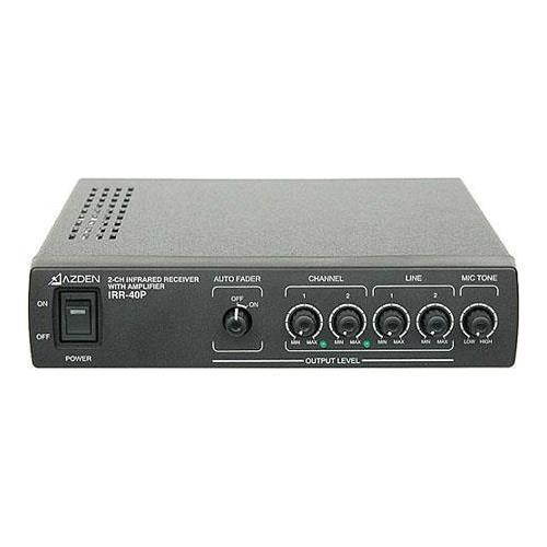 Azden IRR-40P 2-Channel Infrared Receiver with Amplifier, Remote Volume Control