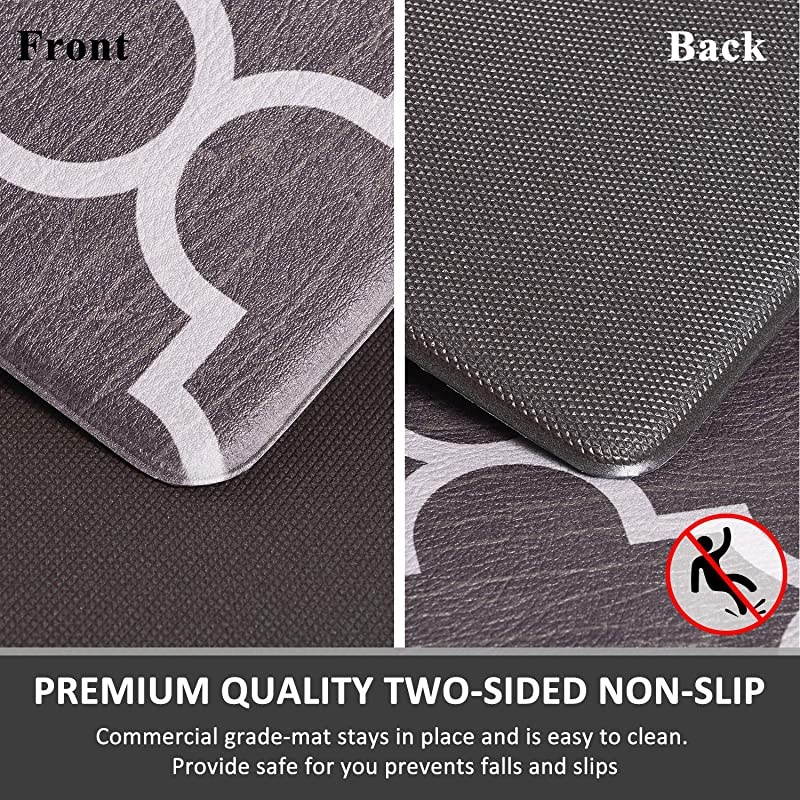 Kitchen Rugs and Mats NonSlip 2 Pieces Kitchen Mats for Floor Waterproof Anti Fatigue Comfort Cushioned Kitchen Floor Mat177quot x 295quot + 177quot x 47quot Coffee