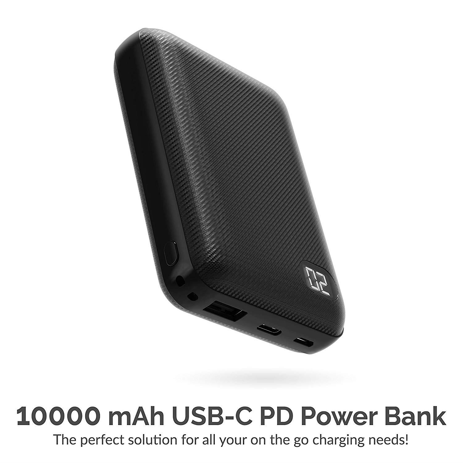 Sabrent 10000 mAh Mini Power Bank Portable Charger - One Cable Solution (PB-YS10)