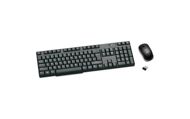 Inland Pro 2.4Ghz Wireless Optical Mouse/Keyboard Combo - USB Wireless RF Keyboard - 104 Key - Black - USB Wireless RF Mouse - Optical - 1000 dpi
