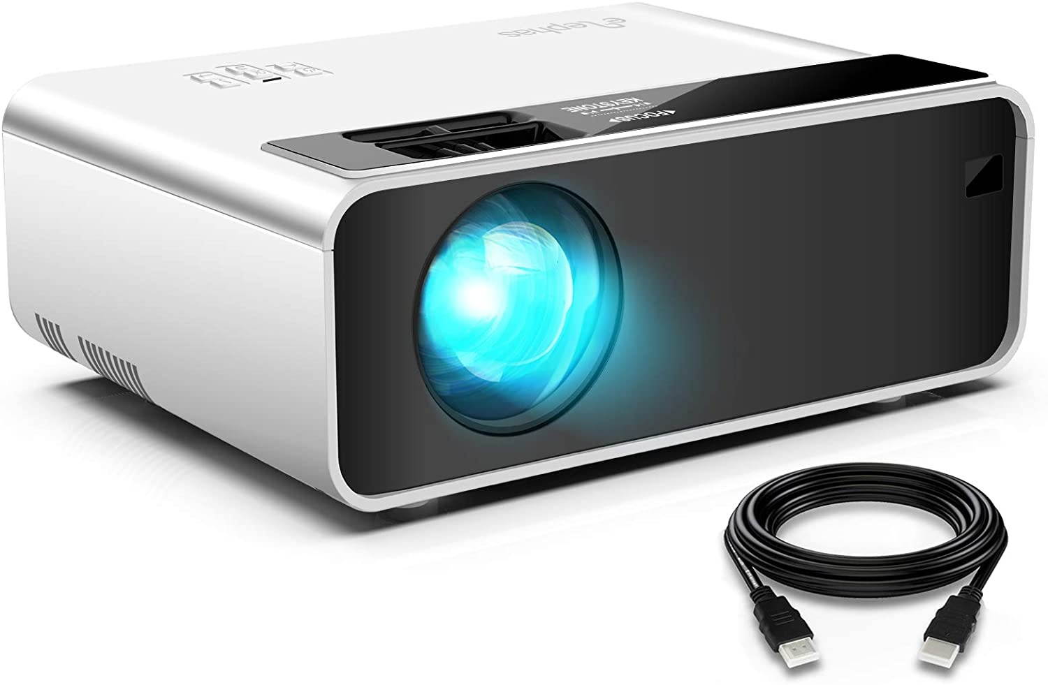 ELEPHAS W13 Movie Mini Projector with 1080P HD, Supported 200" Screen, Compatible with Android/iOS/HDMI/USB/SD/VGA
