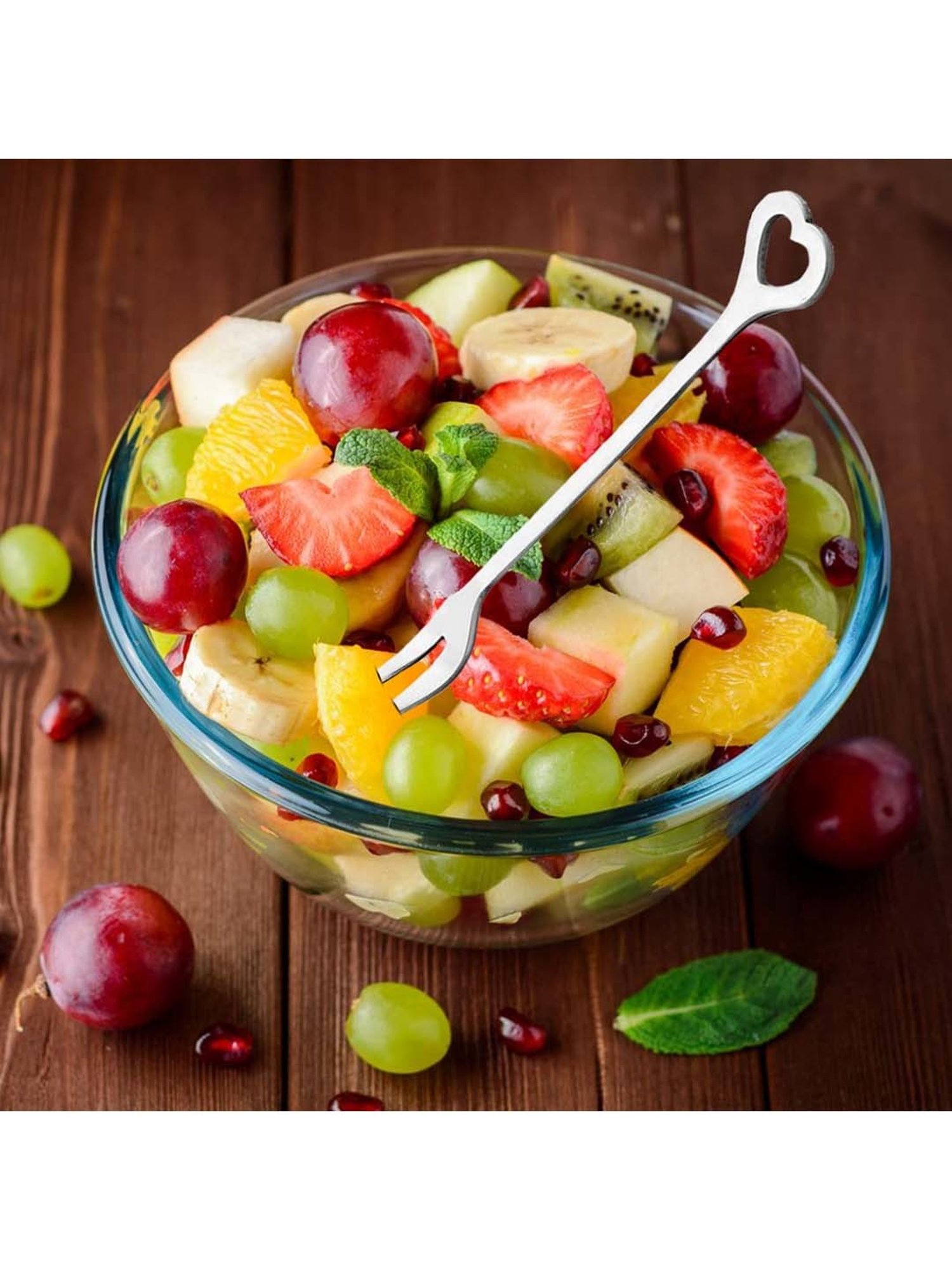 FnS Studio Silver Stainless Steel Fruit Fork - Set of 6